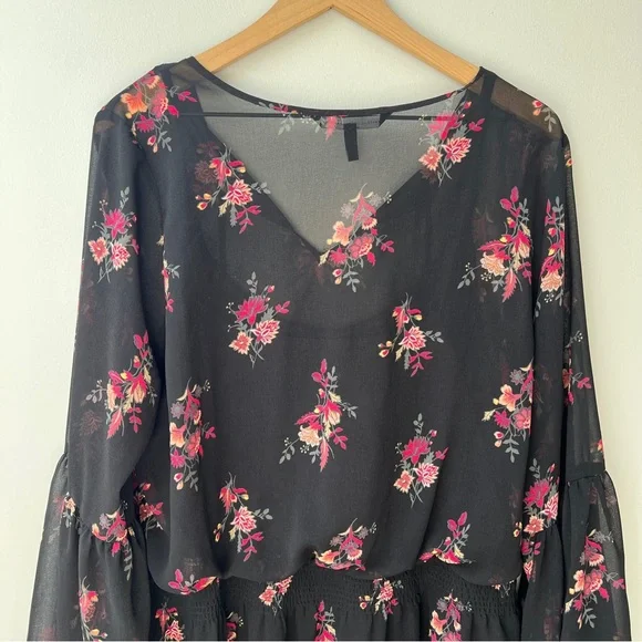 WHBM Bell-Sleeve Floral Printed Soft Dress XL - Picture 9 of 9
